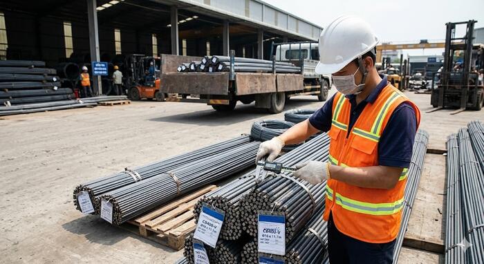 Kiểm tra quy cách thép trước khi giao cho công trình