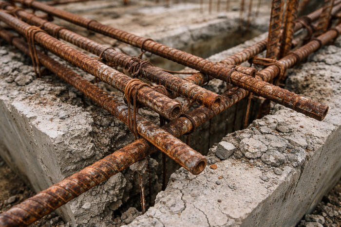 Cố sử dụng các vật liệu sắt thép cũ đã bị rỉ sét